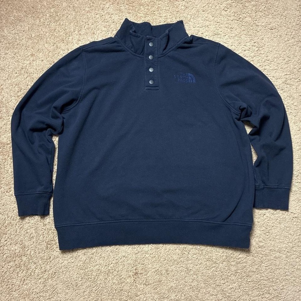 The North Face Navy Blue Quarter Snap Sweatshirt Size XXL